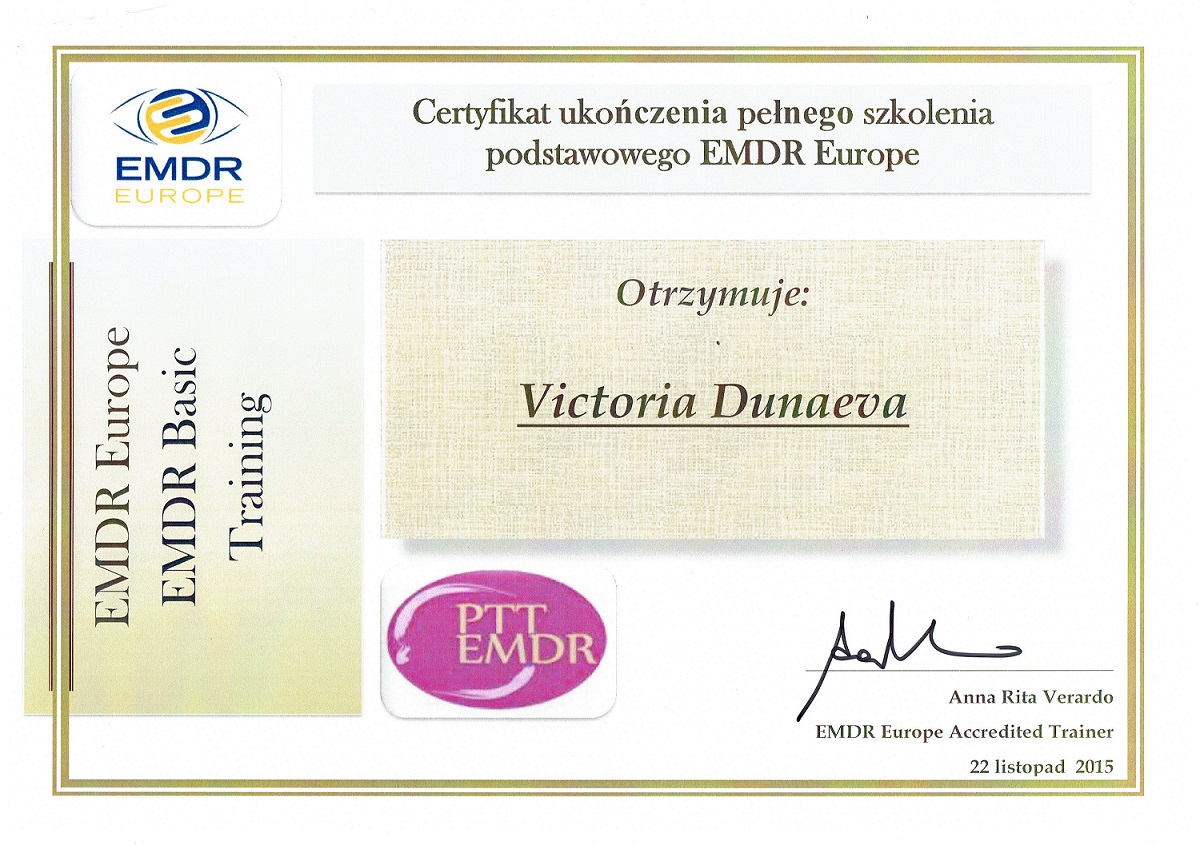 Certyfikat EMDR